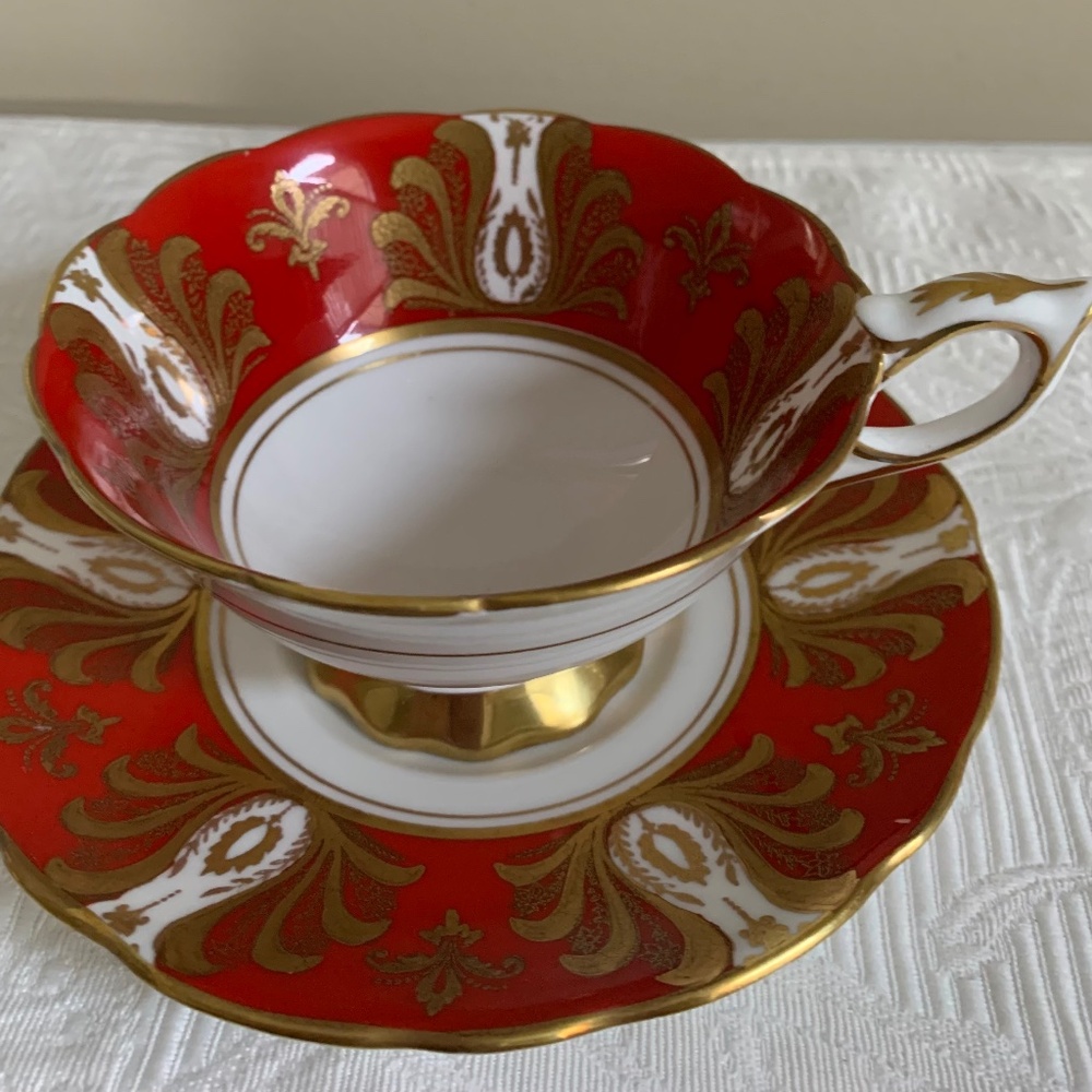 Royal Standard Wide Mouth Deep Red Cup & Saucer